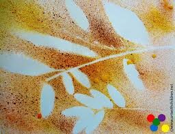 Spray painting with autumn colours